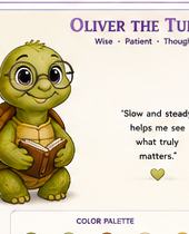 Oliver the Turtle — illustrated character portrait