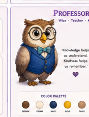 Professor Willow — illustrated character portrait