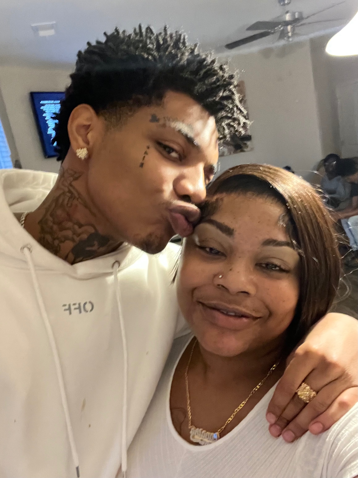 Lavaina with her beloved son, La-Wahon 'The Biggest 33' Hutchinson