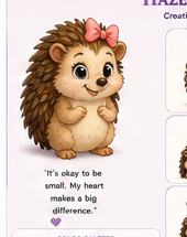 Hazel the Hedgehog — illustrated character portrait